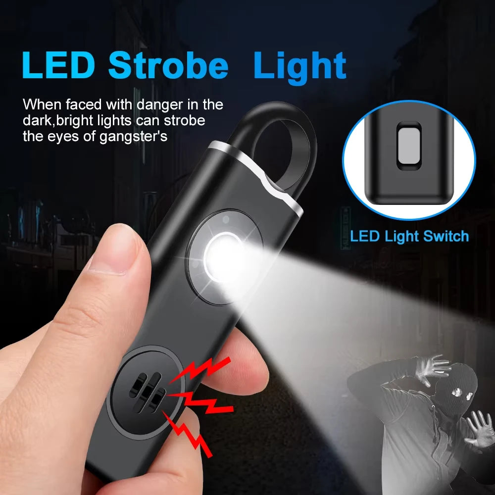 Hollarm Self Defense Personal Alarm for Women, Children, Elderly 130dB Siren Loud Rechargeable Keychain Alarm with LED Light