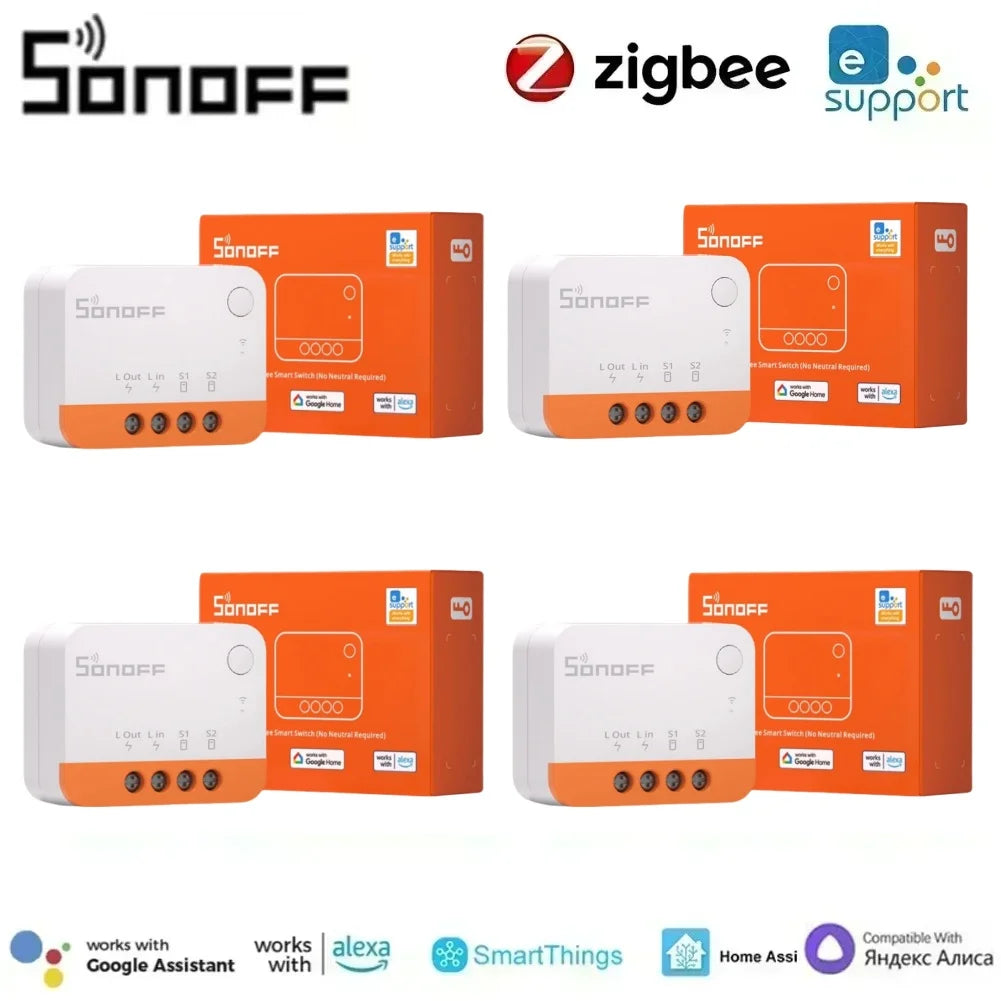 SONOFF ZBMINI L2 Zigbee Smart Switch Mini L2 Zigbee Zbminil2 No Neutral Wire Two-Way Control Required 1-Gang  Alexa Google Home