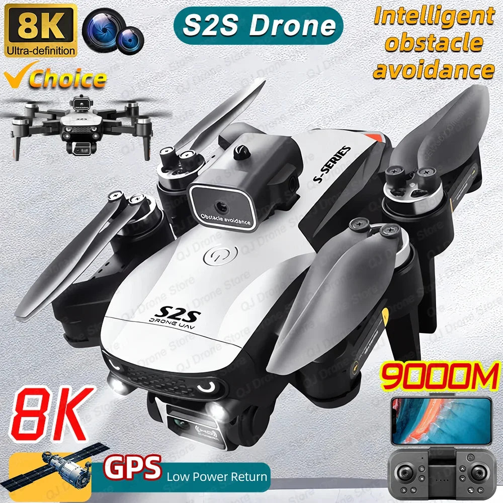 S2S 8K Drone – Dual Camera, Foldable & Smart Obstacle Avoidance
