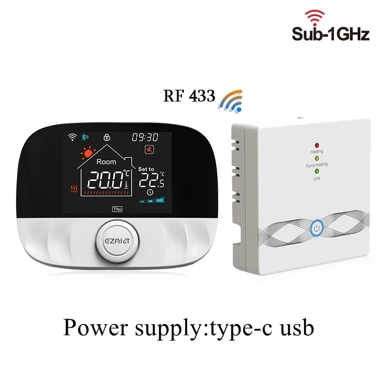 RF433 Wireless Thermostat WiFi for Floor Heating Water Gas Boiler Home Room Tuya Smart Programmable Temperature Controller