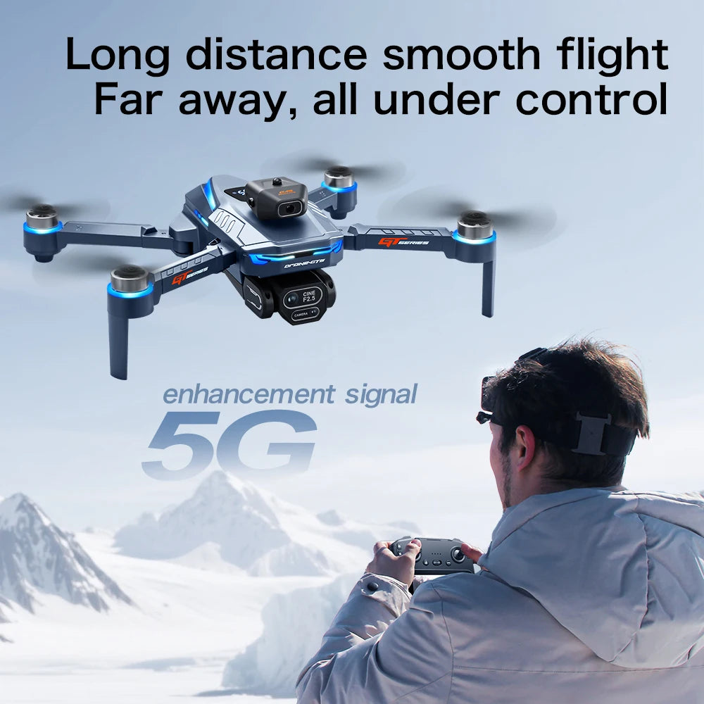 Professional Drone GT8 8K Wide-Angle HD 1080P Camera WiFi FPV Height Hold Foldable RC Drone Quadrotor Helicopter Children's Toys