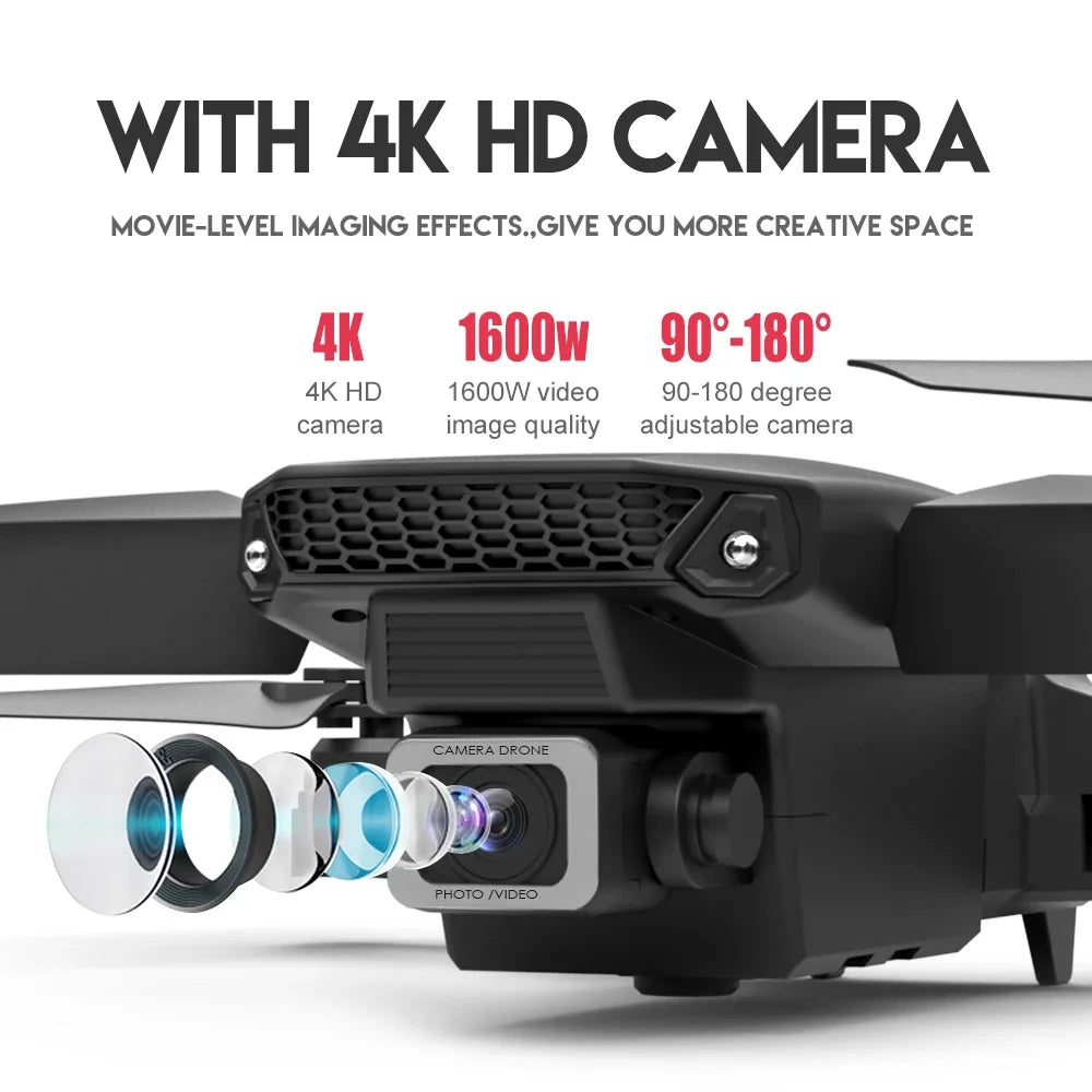 E88 Pro Drone 2025 – 4K Dual Camera, WiFi FPV, Foldable Quadcopter