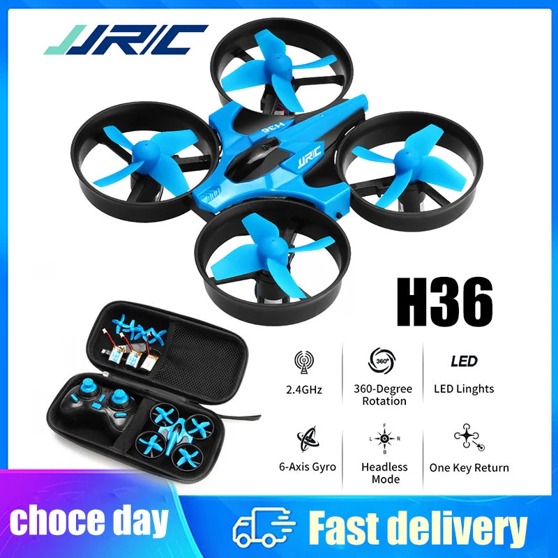 JJRC H36 Mini Rc 2.4G Drone 6-axis Headless Mode Collision Avoidance Helicopter 360° Flipping Quadcopter Drones Children's Toys