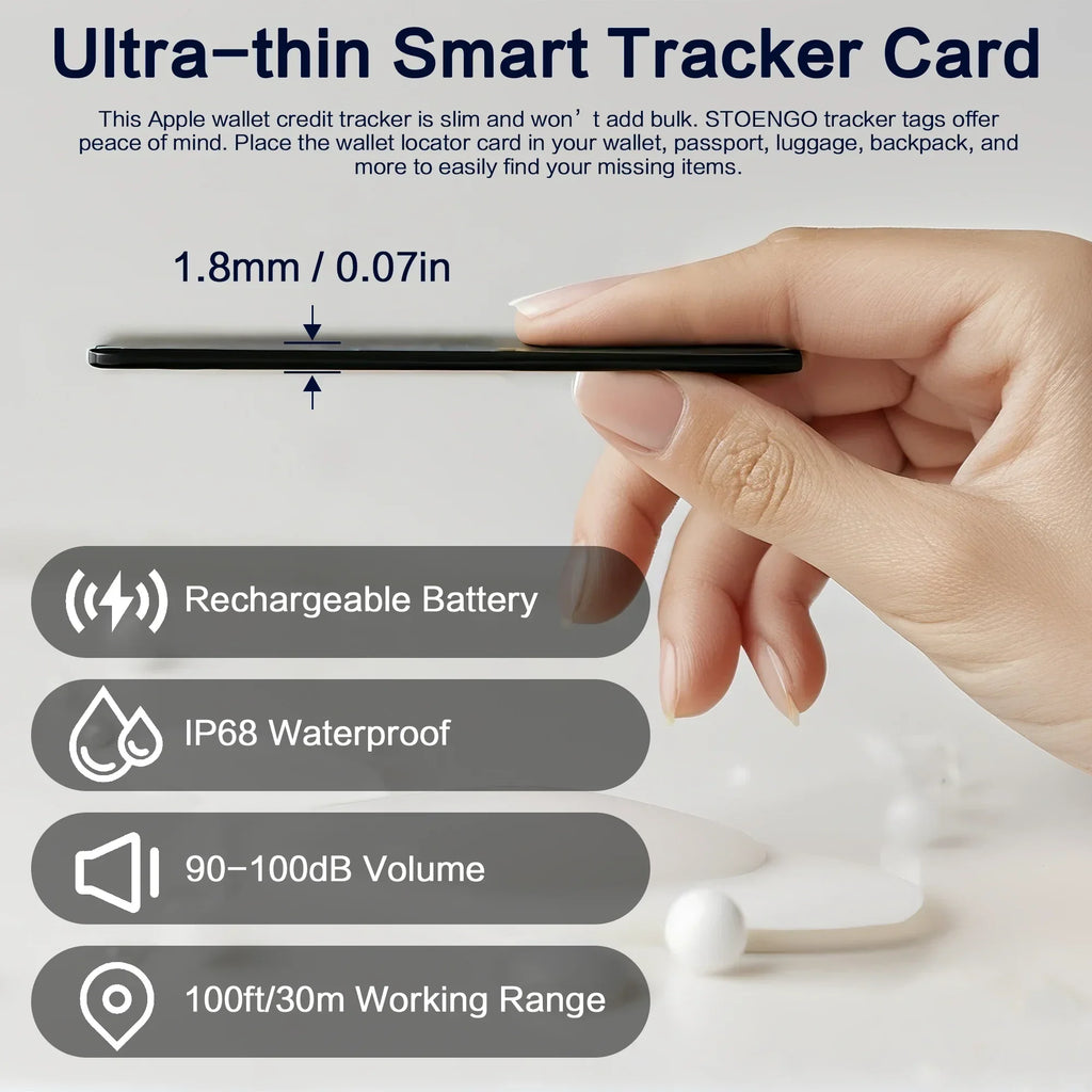 Wallet Anti-Loss Tracker – iPhone & Bluetooth Compatible, IP68