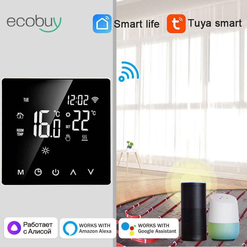 Tuya Smart Wifi Thermostat For Underfloor Heating Warm Floor Thermostat  Floor Heating Controller Temperature Controller Alexa