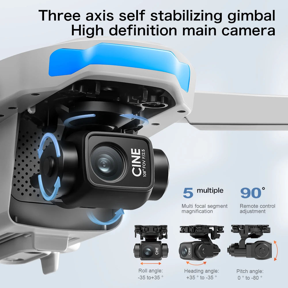 New S-X1 Drones with Screen 3-Axis Anti-shake Gimbal Brushless Motors Aerial RC Quadcopters 5G GPS 8K HD EIS Cameras Quadcopters