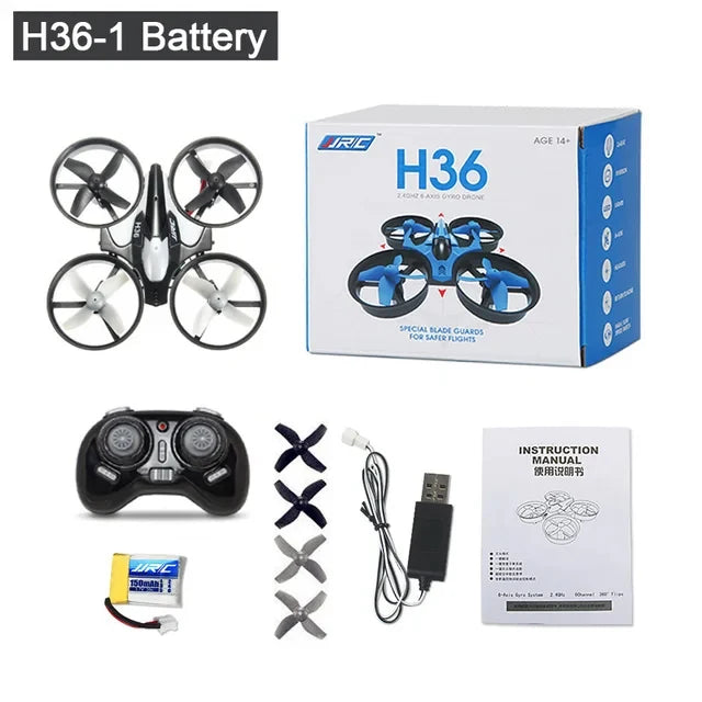 JJRC H36 Mini Rc 2.4G Drone 6-axis Headless Mode Collision Avoidance Helicopter 360° Flipping Quadcopter Drones Children's Toys