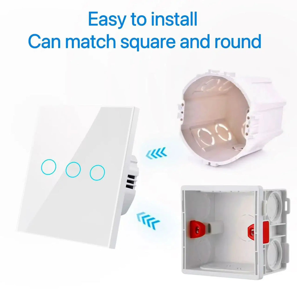 BONDA Smart Switch Wifi RF433 No Neutral EU Standard Tuya Control Works with Alexa Google Home WiFi Smart Home Touch Switches 86