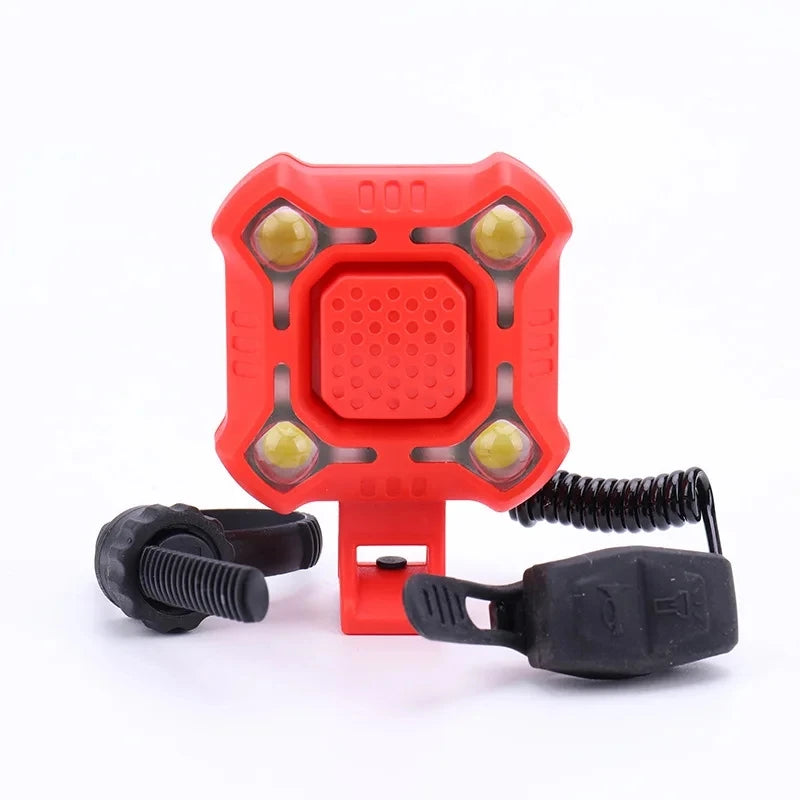 Bicycle Light Electronic Bell MTB Bike Horn TYPE-C Rechargeable Cycling Warning Lamp Cycling Headlight for Night Safety Riding