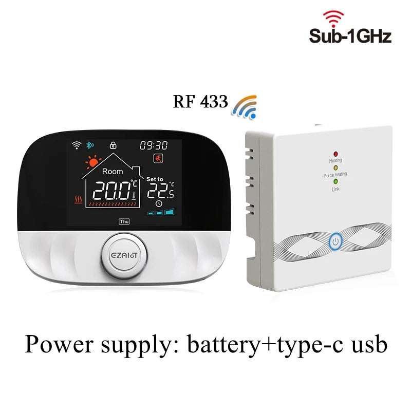 RF433 Wireless Thermostat WiFi for Floor Heating Water Gas Boiler Home Room Tuya Smart Programmable Temperature Controller