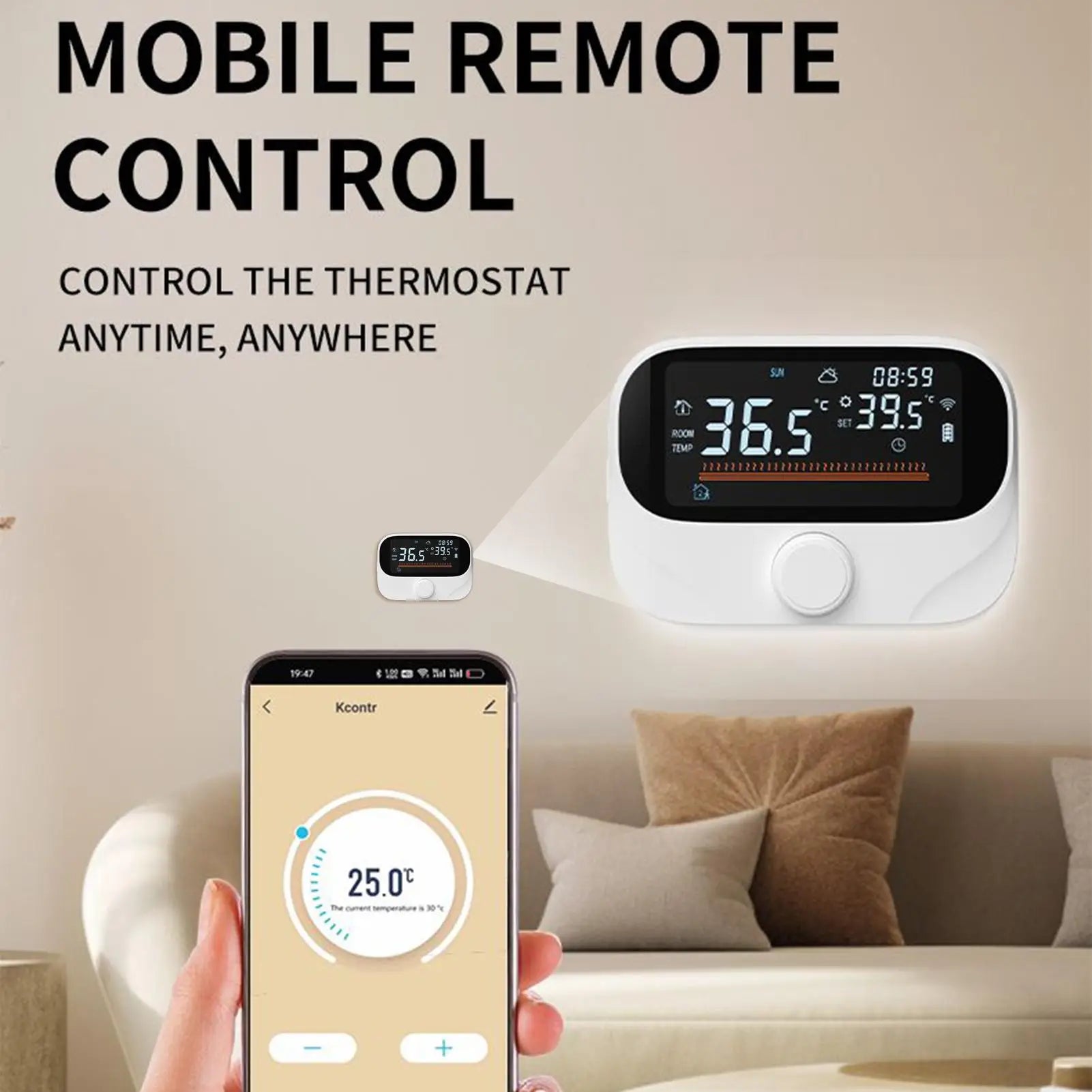 Smart Home Thermostat 7 Days Programmable Smart Thermostat Boiler Temperature Control Monitor For RV Office Bedroom Home Indoor