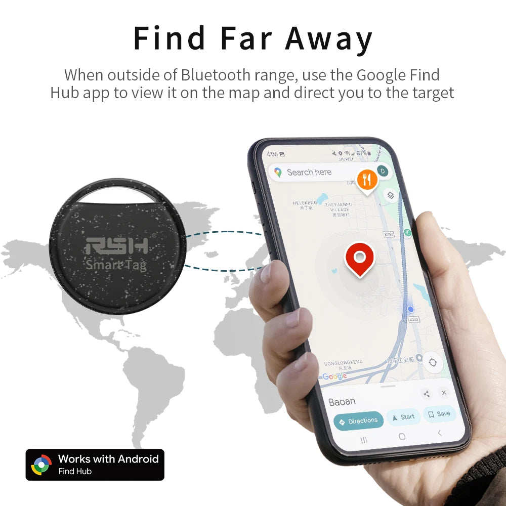 RSH Smart Tracker – Wallet & Luggage Anti-Loss for Android & Google