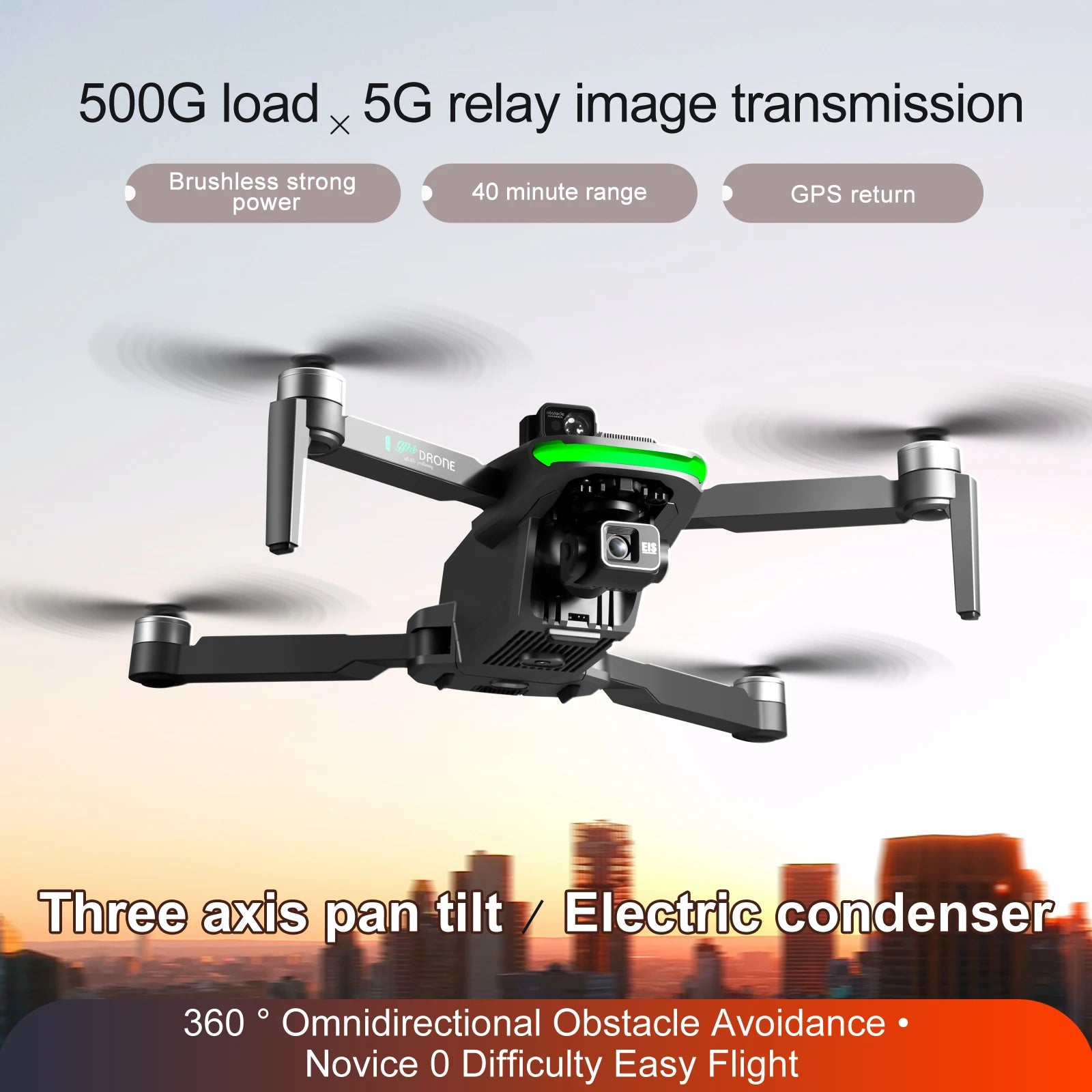 S155 Pro Max Drone – 8K HD, 5G GPS, 3-Axis Gimbal, 500g Load