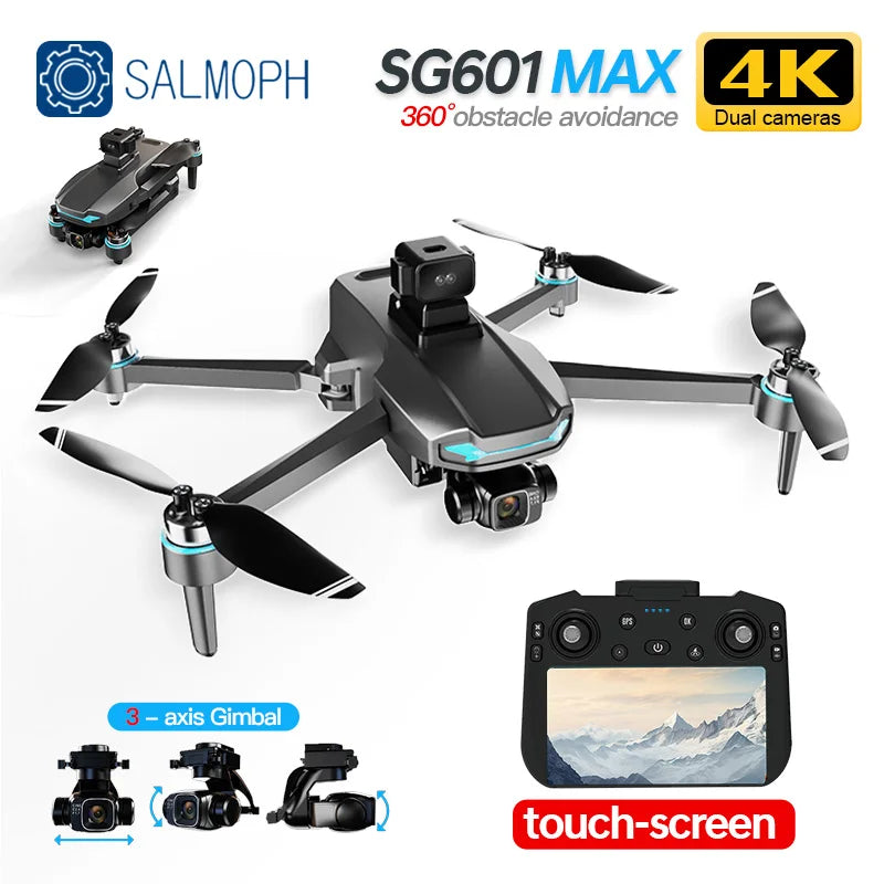 SG601 MAX GPS Professional Drone With 4K Camera 3 Axis Gimbal 5G WIFI 6KM Touch Remote Obstacle Avoidance FPV Brushless RC Dron