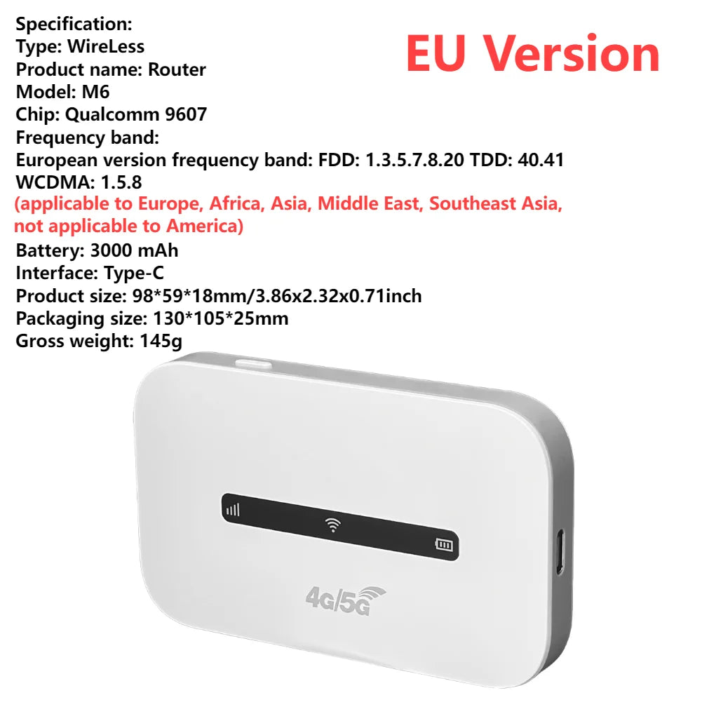4G LTE Mobile WIFI Router Portable WiFi Router 150Mbps Mini Wireless Routers Pocket MiFi Modem Wifi Hotspot with SIM Card Slot