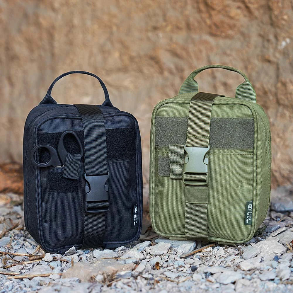 RHINO RESCUE Home & Outdoor First Aid Kit | Burn Gel, Tourniquet, Trauma Bandage, Thermal Blanket | Family Emergency