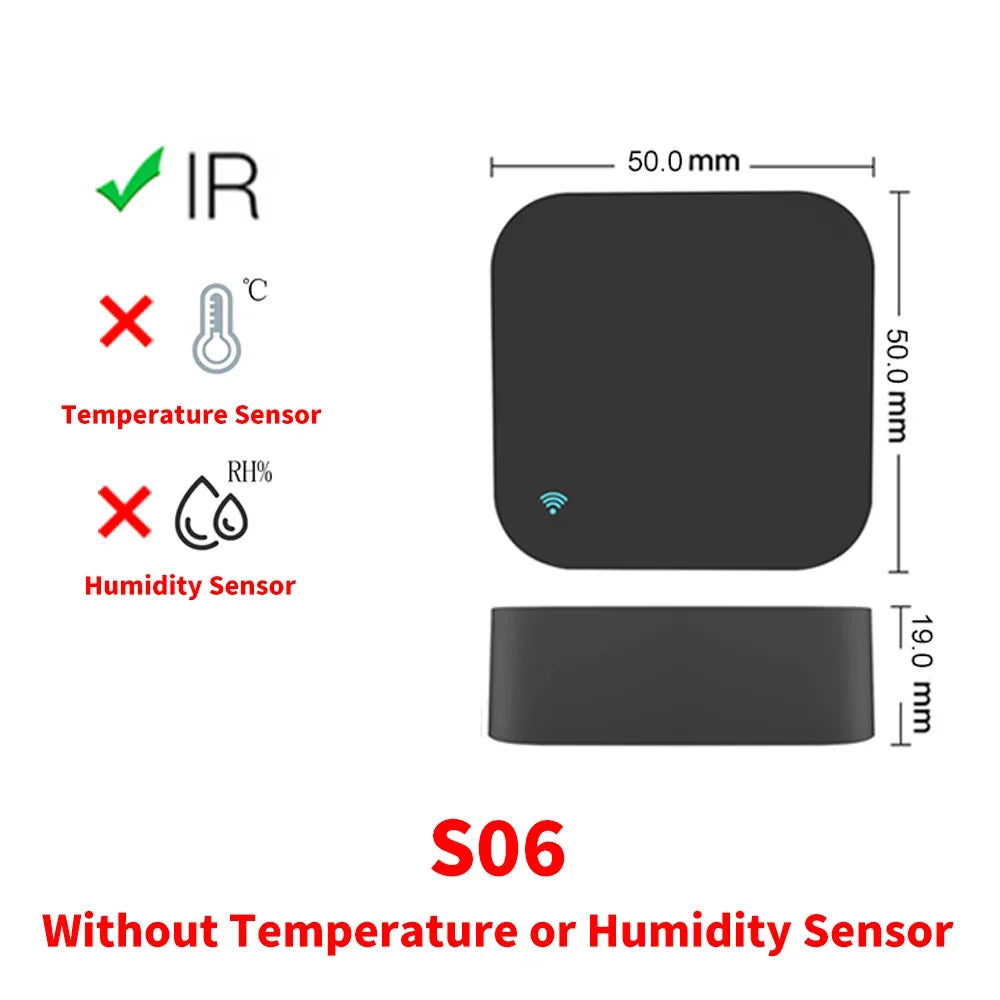 Tuya WiFi IR Remote Control With Temperature Humidity Sensor Smart Home automatic for Air Conditioner TV Work with Alexa
