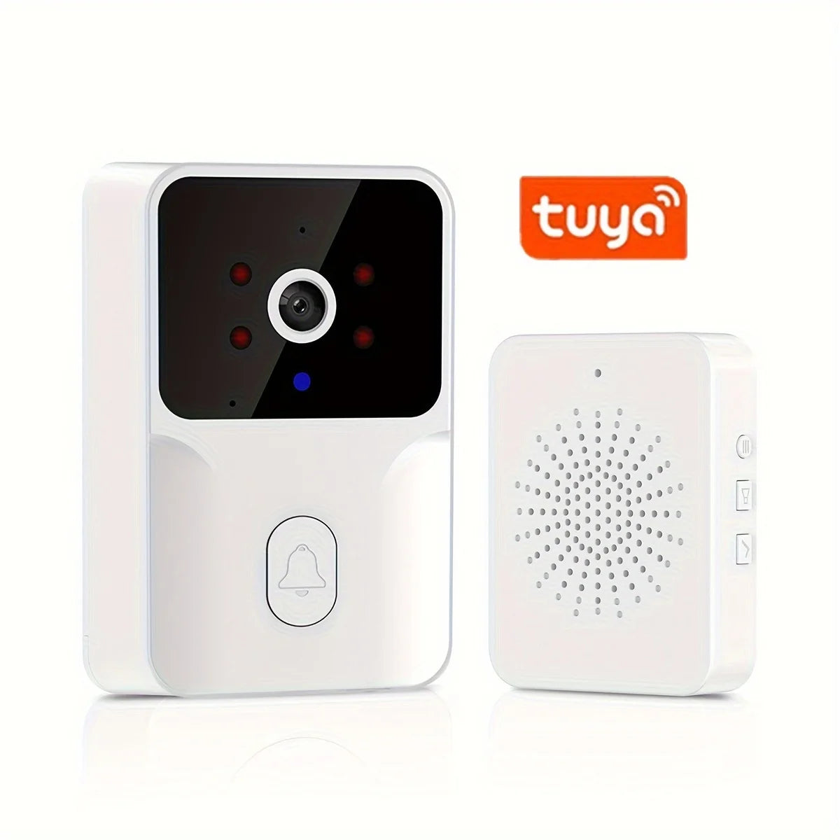 tuya Wireless smart video doorbell, 2.4G WiFi home security camera, 2-way audio, night vision, battery, secure home monitoring