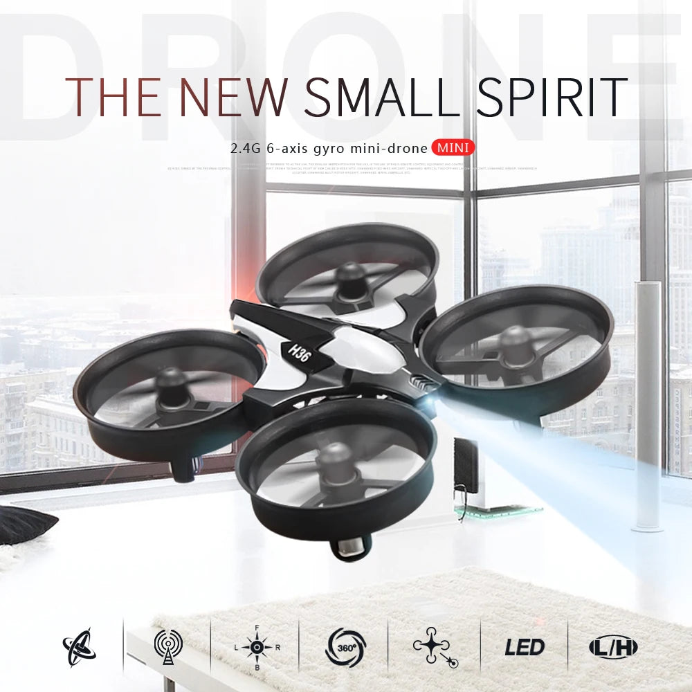 JJRC H36 Mini Rc 2.4G Drone 6-axis Headless Mode Collision Avoidance Helicopter 360° Flipping Quadcopter Drones Children's Toys