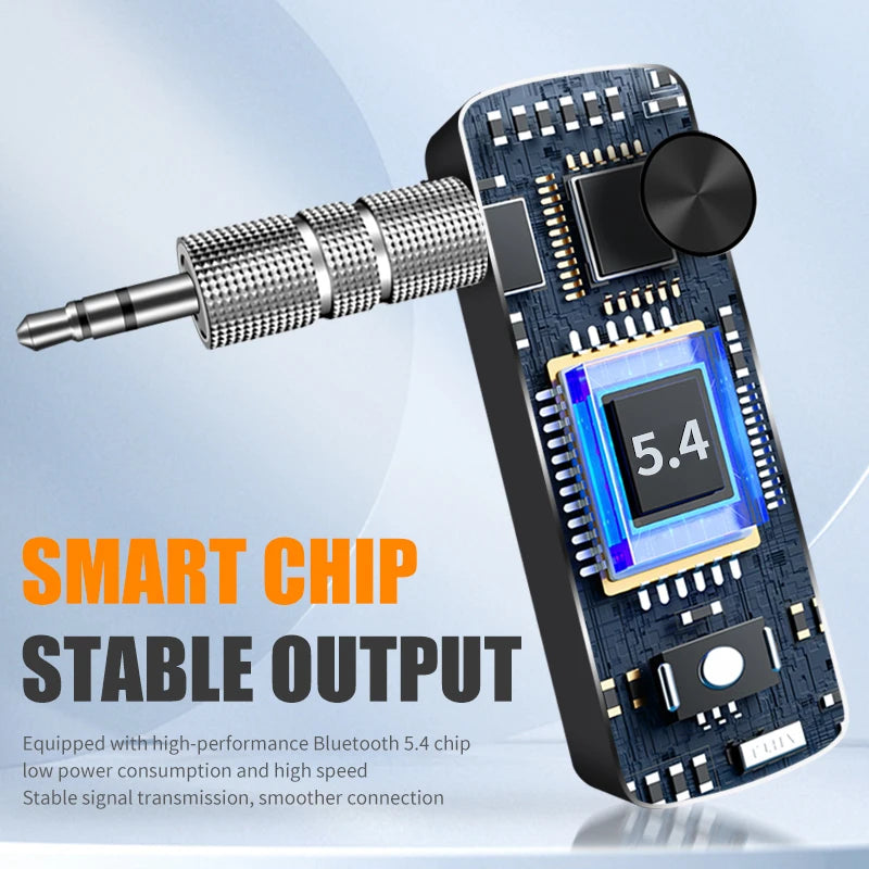 2-In-1 Wireless Audio Adapter Bluetooth 5.4 Receiver Transmitter 3.5mm AUX Lossless Sound MIC For Car Speaker TV PC Airplane