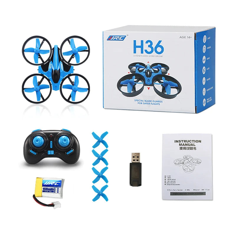 JJRC H36 Mini Rc 2.4G Drone 6-axis Headless Mode Collision Avoidance Helicopter 360° Flipping Quadcopter Drones Children's Toys