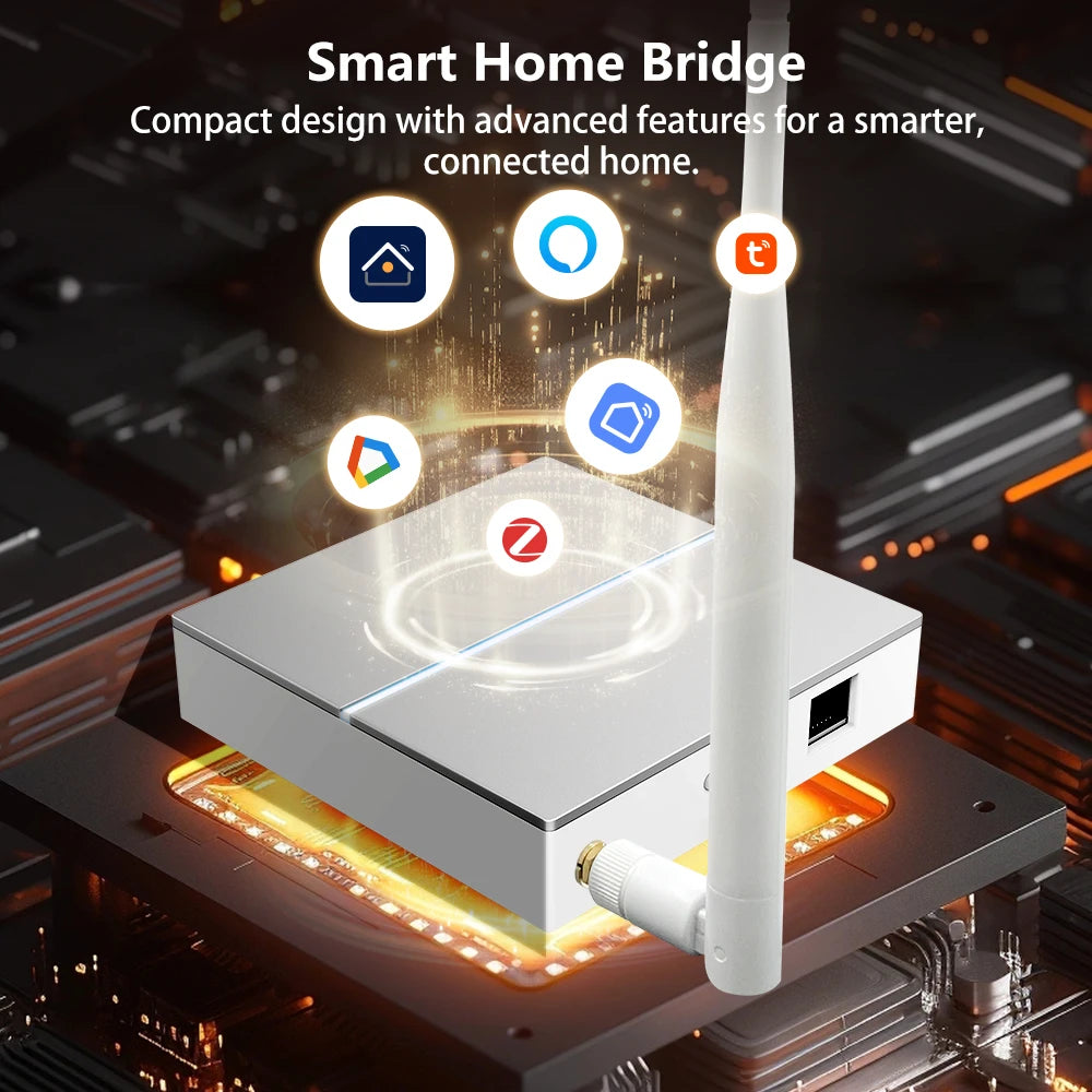 AVATTO Tuya ZigBee Gateway Hub with Antenna Smart Gateway Bridge Wired Mesh Hub for Home Automation Works with Alexa Google Home