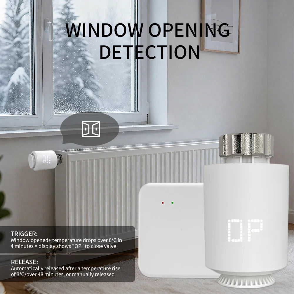 Tuya Smart ZigBee 3.0 TRV Radiator Actuator Valve Thermostatic Radiator Valve Temperature Controller Support Alexa Google Home