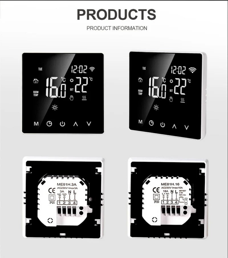 Tuya Smart Wifi Thermostat For Underfloor Heating Warm Floor Thermostat  Floor Heating Controller Temperature Controller Alexa