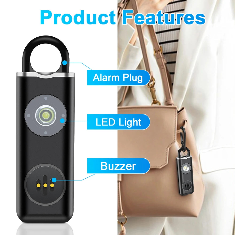 Hollarm Self Defense Personal Alarm for Women, Children, Elderly 130dB Siren Loud Rechargeable Keychain Alarm with LED Light