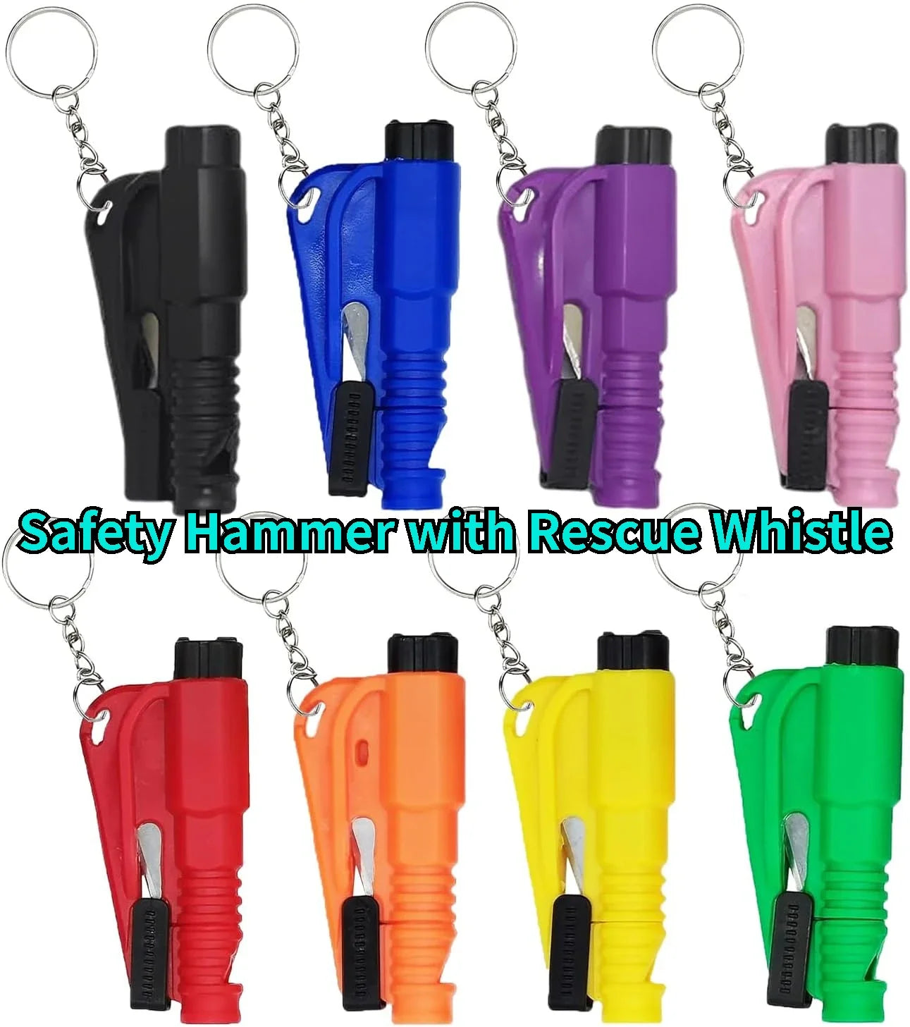 Safety Hammer with Rescue Whistle, Car Escape Tool,2-in-1 Window Breaker Seatbelt Cutter, Compact Emergency Escape Tool for Car