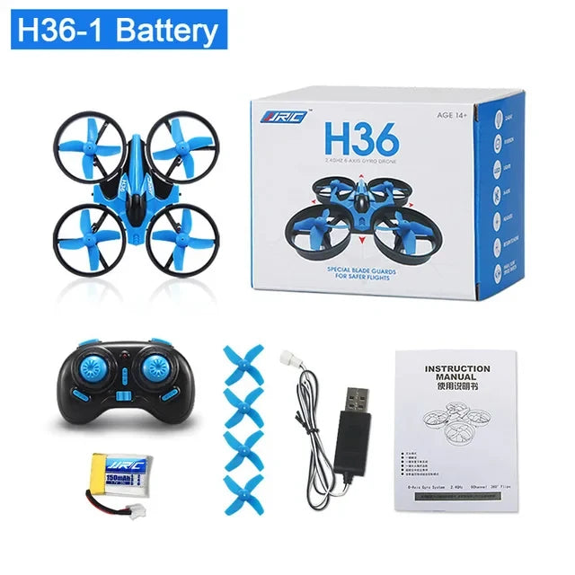 JJRC H36 Mini Rc 2.4G Drone 6-axis Headless Mode Collision Avoidance Helicopter 360° Flipping Quadcopter Drones Children's Toys