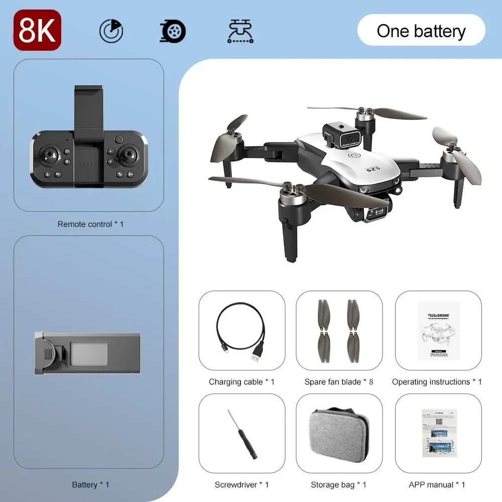 S2S 8K Drone – Dual Camera, Foldable & Smart Obstacle Avoidance